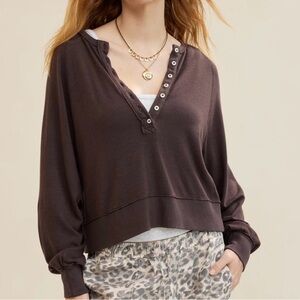 Aerie Happy Snit Henley T-Shirt